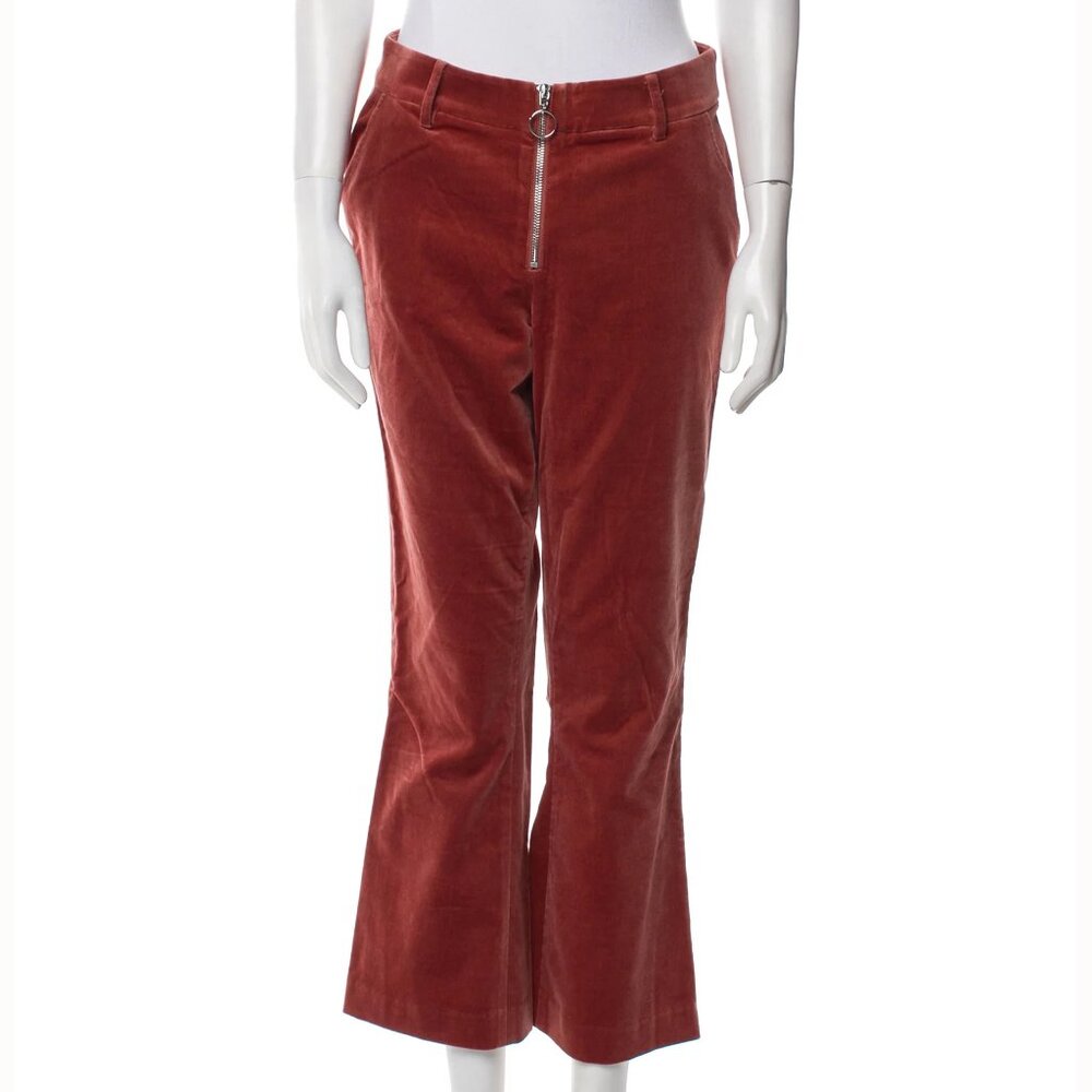 FRAME Rust Velvet cropped flare Pants size 10